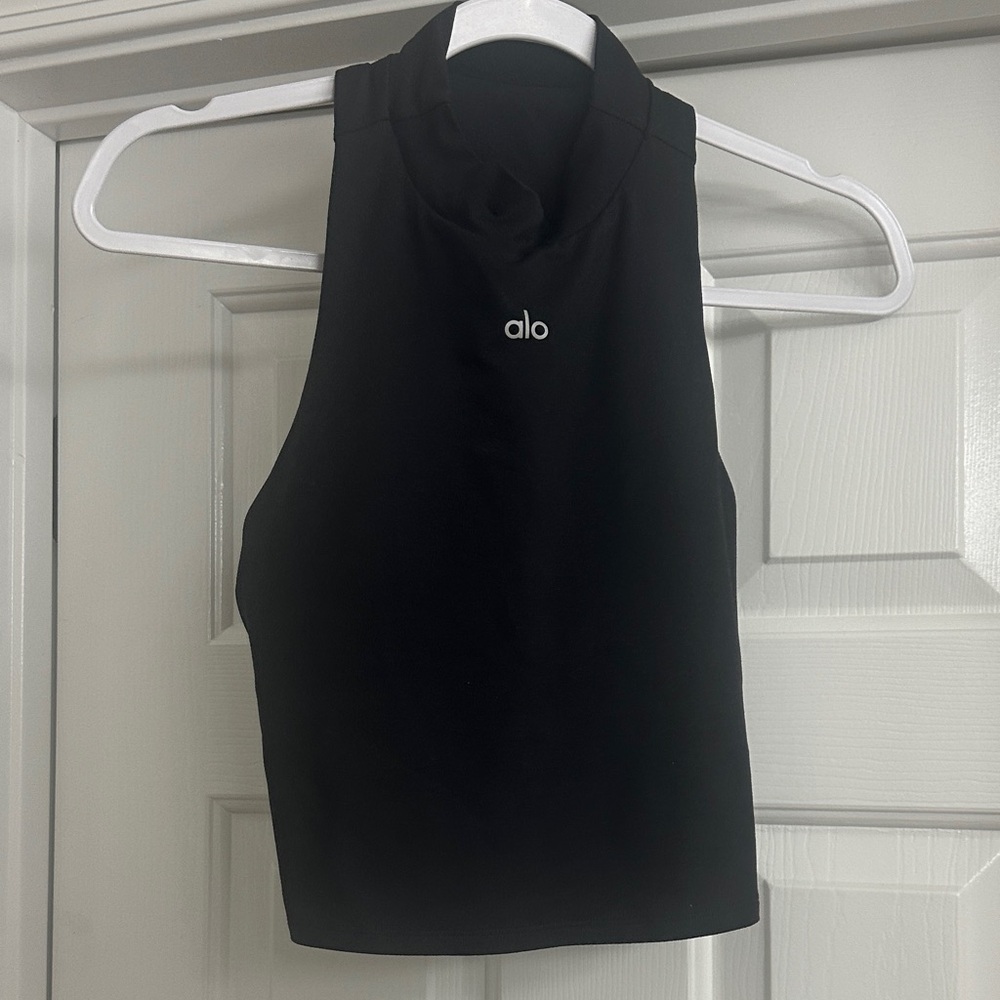ALO Yoga Black High-Neck Tank Top